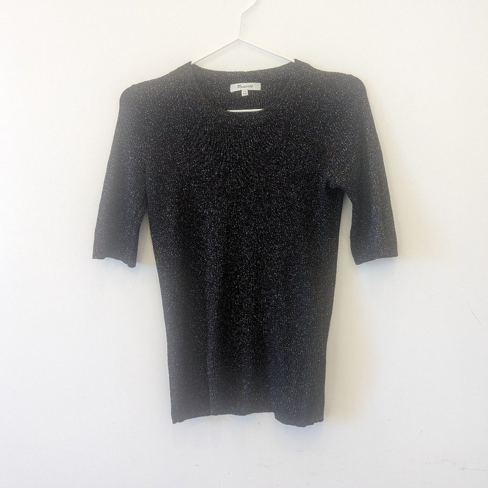 Madewell black glittery top, xs